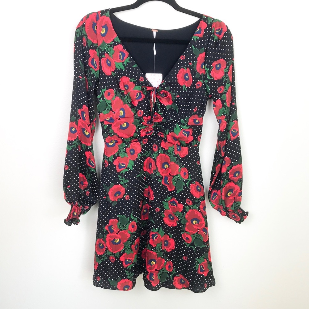 Free People | Pin Up Floral Polkadot Dress